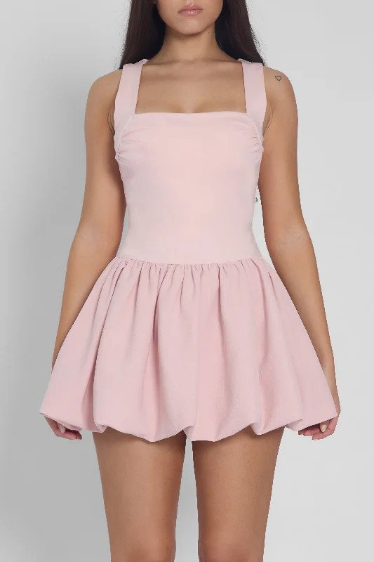 Bisou Bubble Knit Mini Dress - Pink Trendy Mesh Mini Dress