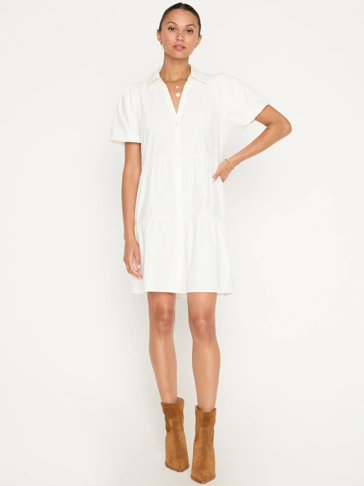 Brochu Walker Havana Mini Dress Ivory Comfortable Boho Mini Dress