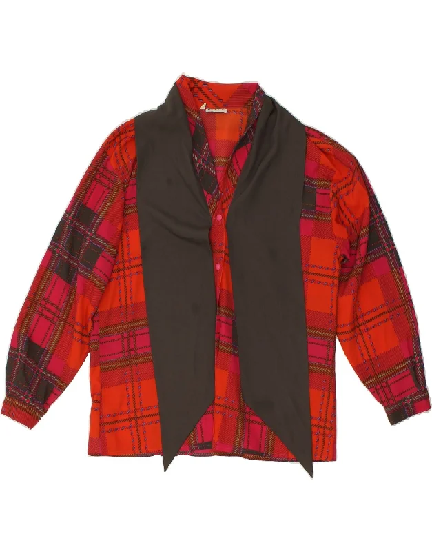 DIANA BENTALLS Womens Shirt Blouse UK 16 Large Red Check Polyester Classic Short Sleeve Blouse DIANA BENTALLS Womens Shirt Blouse UK 16 Large Red Check Polyester Classic Short Sleeve Blouse