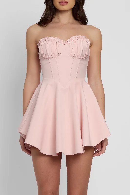 Genoa Corset Flare Mini Dress - Pink Comfortable Bodycon Mini Dress