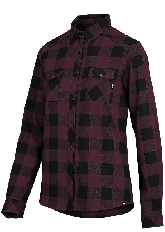 IXS Women's Carve Digger Flannel Button Up Shirt Fashionable Plaid Short Sleeve