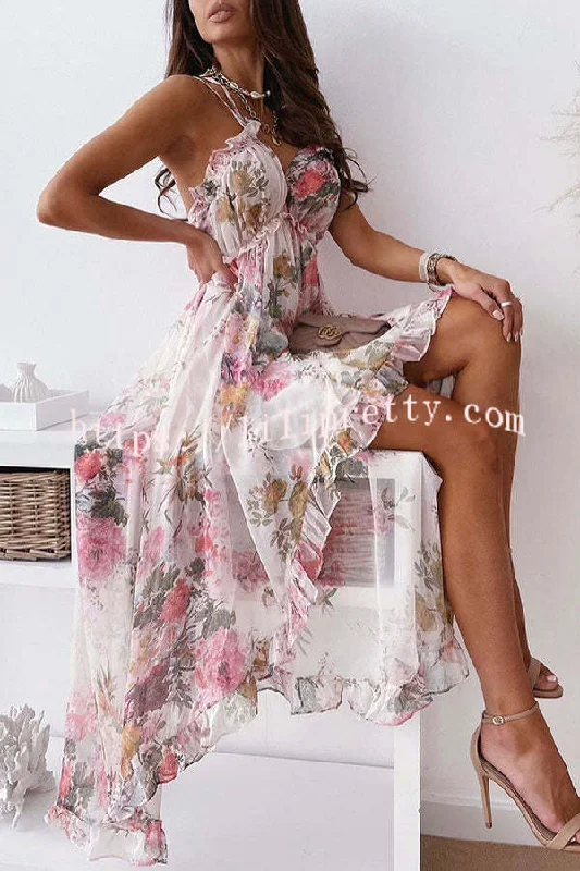 Lilipretty Pier and Dear Floral High Low Midi Dress Stylish Off-Shoulder Ruffle Dress Lilipretty Pier and Dear Floral High Low Midi Dress Stylish Off-Shoulder Ruffle Dress