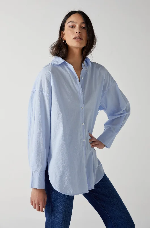 REDONDO BUTTON-UP SHIRT Elegant Draped Short Sleeve