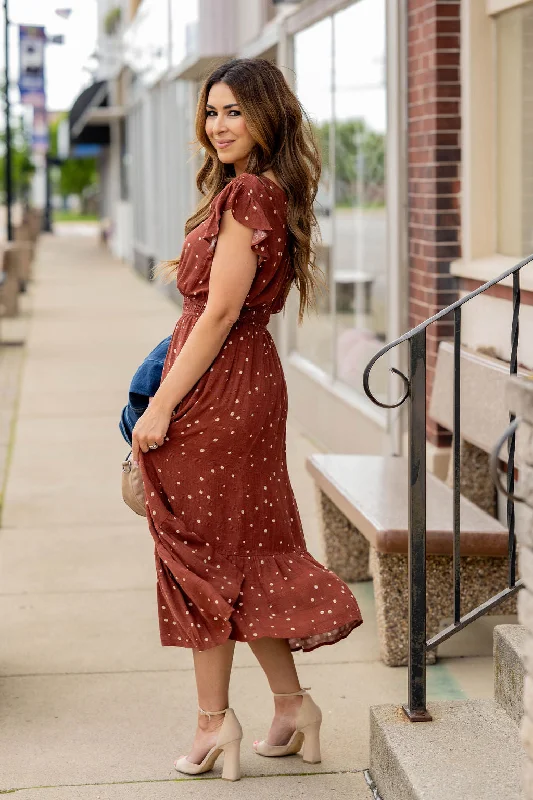 Spotted Wrap Top Midi Dress Elegant Sleeveless Midi Dress