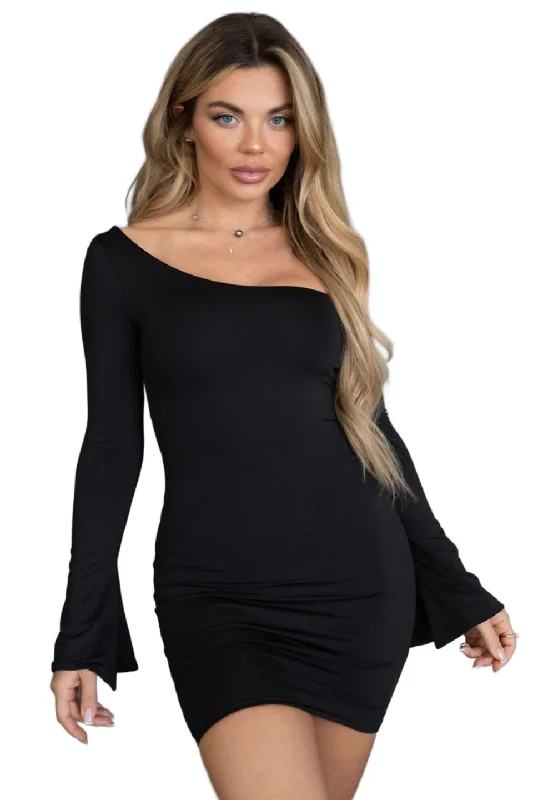 TIC TOC - Karyna - Off The Shoulder Mini Dress Trendy Bodycon Mini Dress