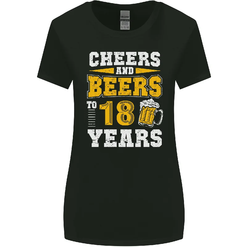 18th Birthday 18 Year Old Funny Alcohol Womens Wider Cut T-Shirt Cotton Fabric Linen Fabric Terry Fabric