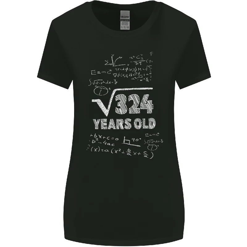 18th Birthday 18 Year Old Geek Funny Maths Womens Wider Cut T-Shirt Chenille Blend Fleece Blend Nylon Blend