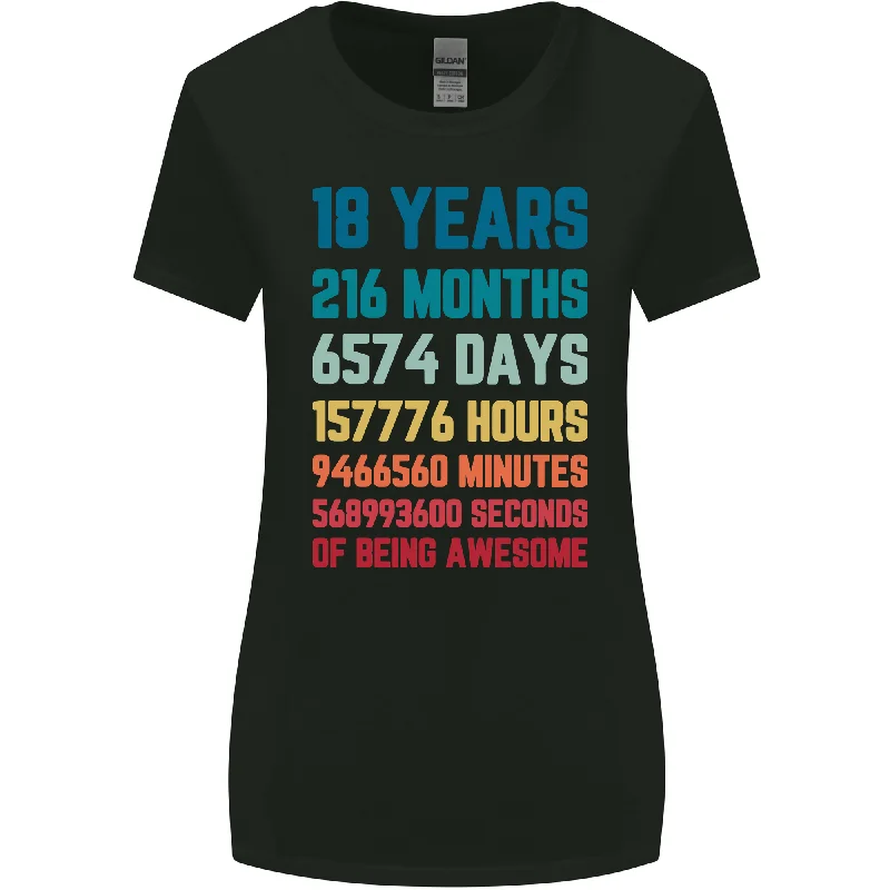 18th Birthday 18 Year Old Womens Wider Cut T-Shirt Casual Formal Business