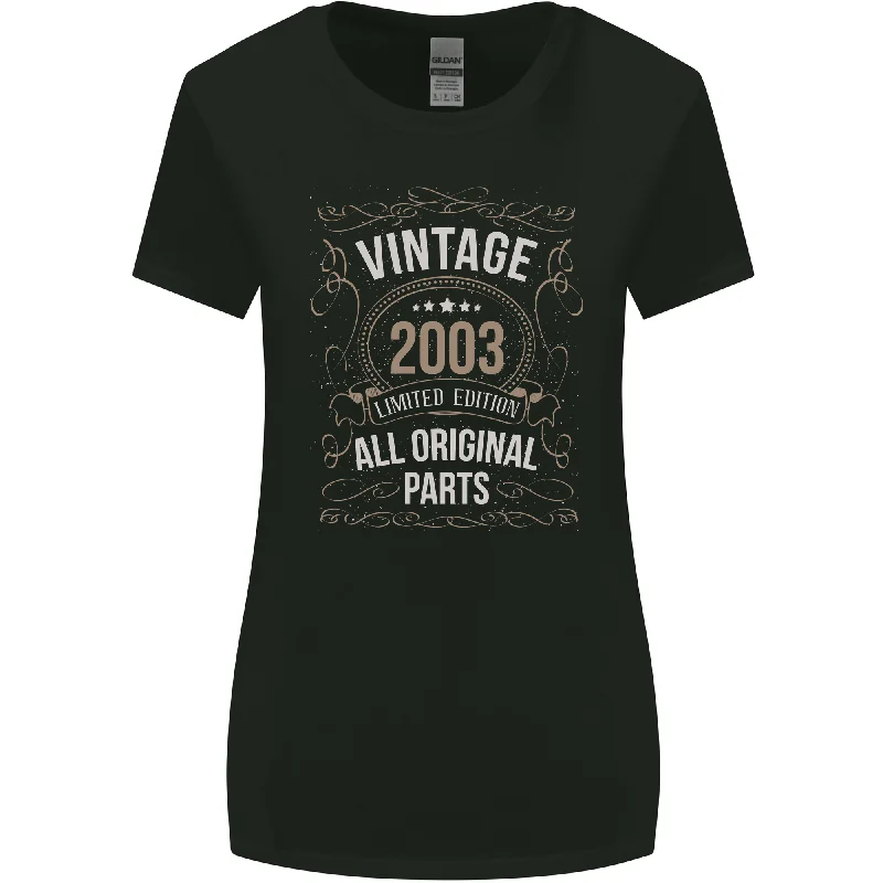 20th Birthday Limited Edition 2003 Womens Wider Cut T-Shirt Sequined Glittery Shiny