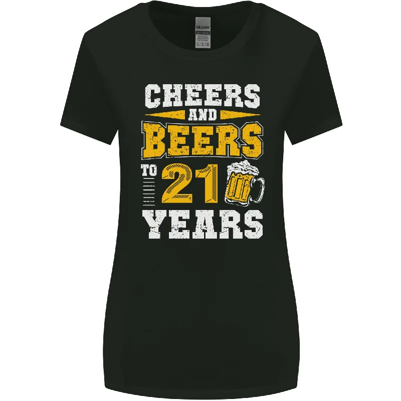 21st Birthday 21 Year Old Funny Alcohol Womens Wider Cut T-Shirt Zippered Buttoned Snapped