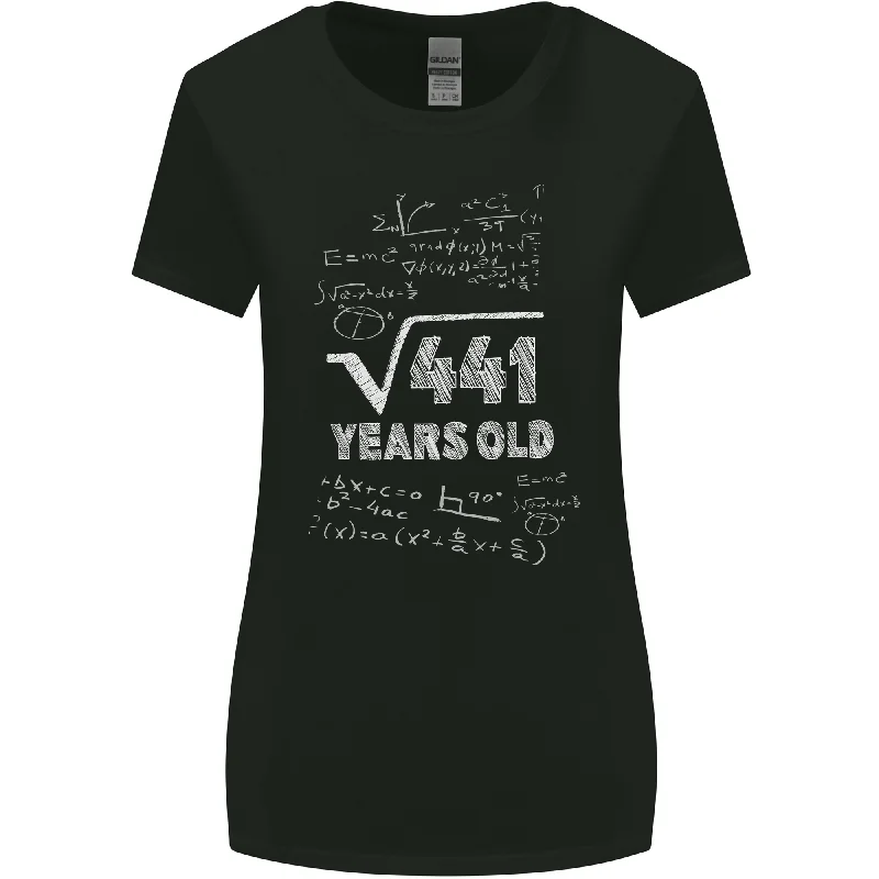 21st Birthday 21 Year Old Geek Funny Maths Womens Wider Cut T-Shirt Mesh Blend Leather Blend Suede Blend