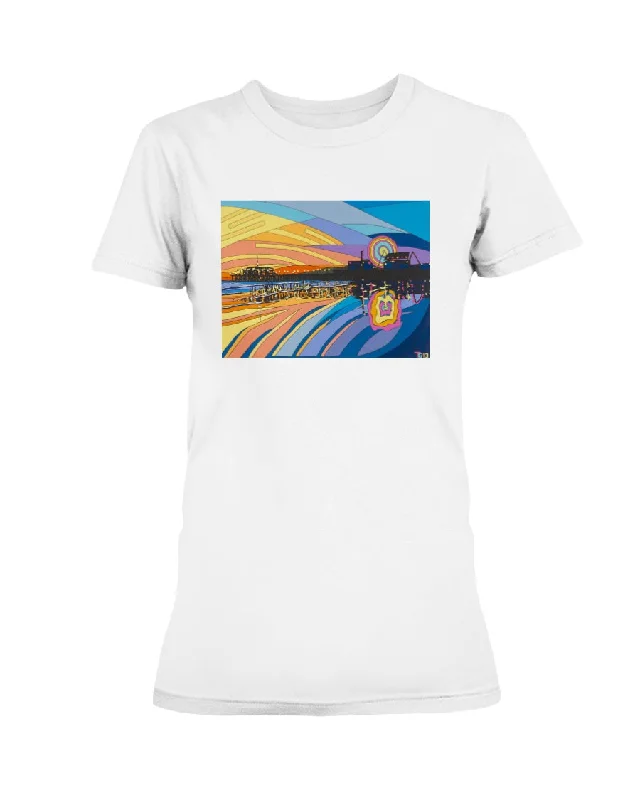 Santa Monica Pier - Missy T-Shirt Silk Blend Satin Velvet