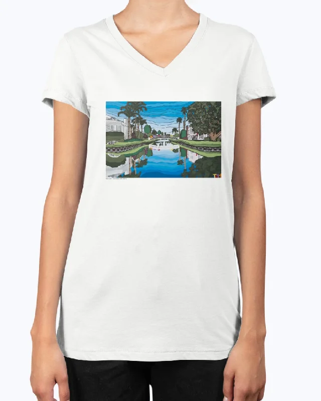 Venice Canals 1 - V Neck Tee Rayon Velvet Corduroy