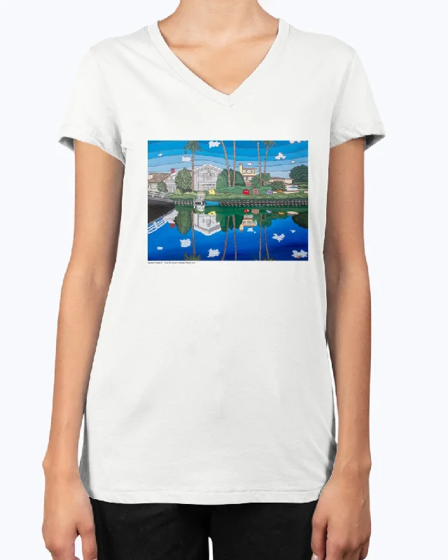 Venice Canals 2 - V Neck Tee Solid Print Embellished