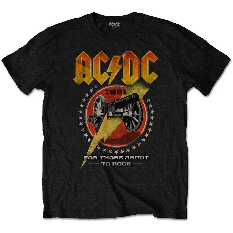 AC/DC | Official Band T-Shirt | For Those About To Rock 81 Hooded Caped Shawl Collar