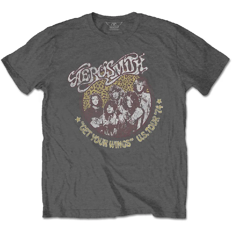 Aerosmith | Official Band T-Shirt | Cheetah Print Wool Fabric Cashmere Fabric Tweed Fabric