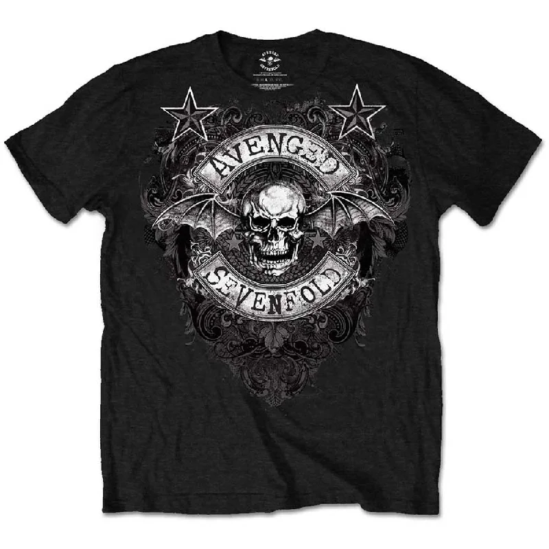 Avenged Sevenfold | Official Band T-Shirt | Stars Flourish Ribbed T-Shirt High Neck Heavyweight