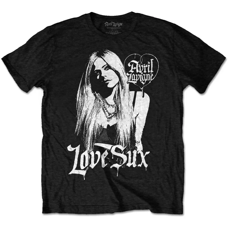 Avril Lavigne | Official T-Shirt | Love Sux Back Print Cotton Fabric Linen Fabric Terry Fabric