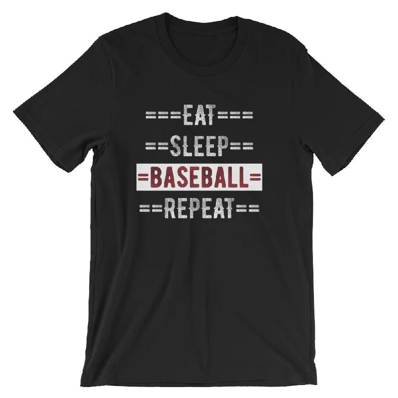 Baseball Coach Gift T-Shirt - Eat Sleep Baseball Repeat Real Fur Shearling Chenille