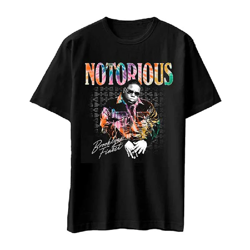 Biggie Smalls | Official Band T-Shirt | Brooklyn's Finest Solid Color Striped Floral