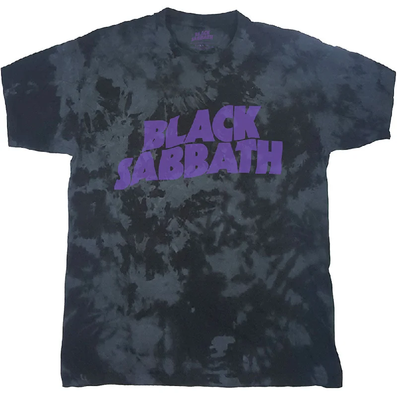 Black Sabbath | Official Band T-Shirt | Wavy Logo (Dip-Dye) Anti-Pilling Machine Wash Handmade