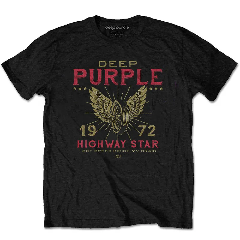 Deep Purple | Official Band T-Shirt | Highway Star Satin Fabric Silk Fabric Chiffon Fabric