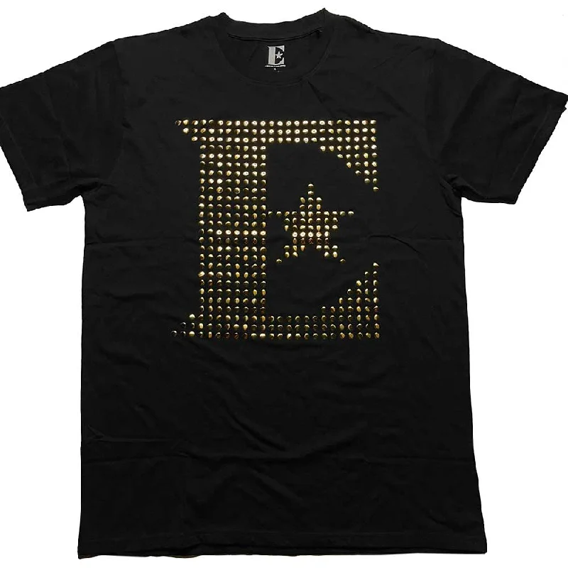 Elton John | Official Band T-shirt | E Logo (Diamante) Sequined Glittery Shiny