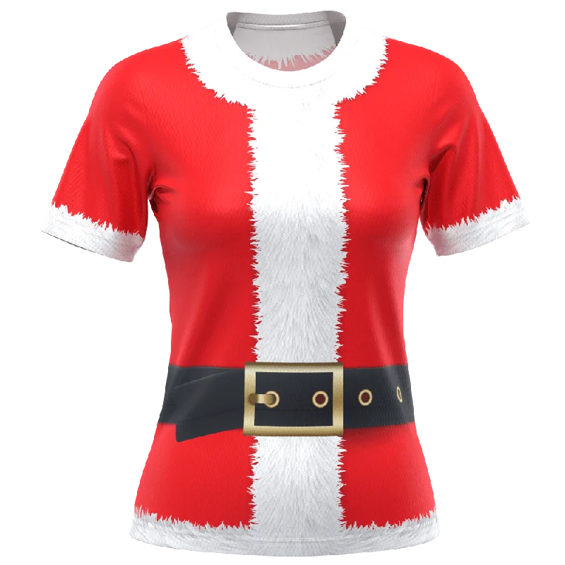 FMR Santa Women's Performance T-Shirt Print Jacquard Patchwork