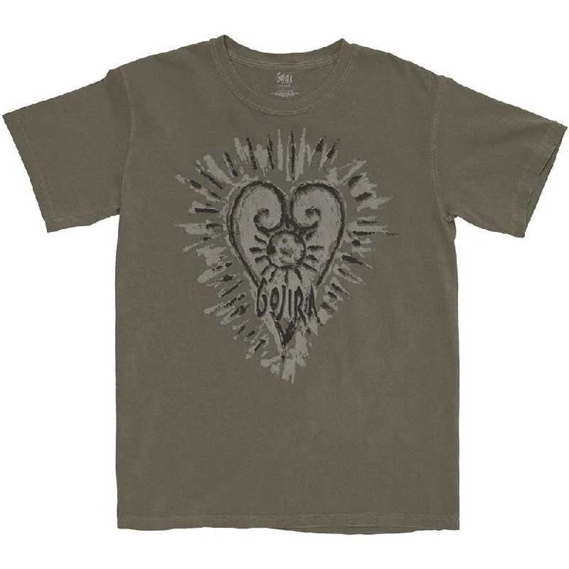 Gojira T-Shirt: Fortitude Heart Mesh Fabric Canvas Fabric Denim Fabric