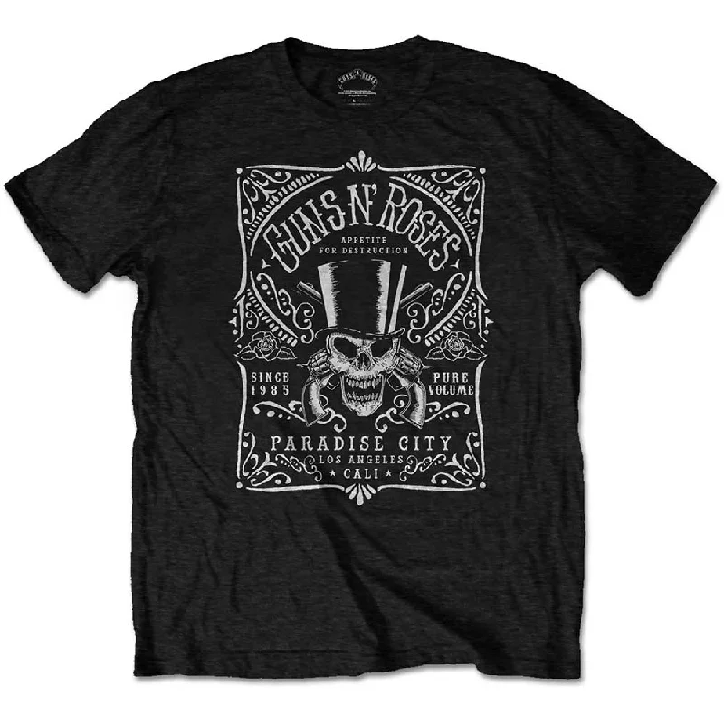 Guns N' Roses | Official Band T-shirt | Bourbon Label Solid Color Striped Floral