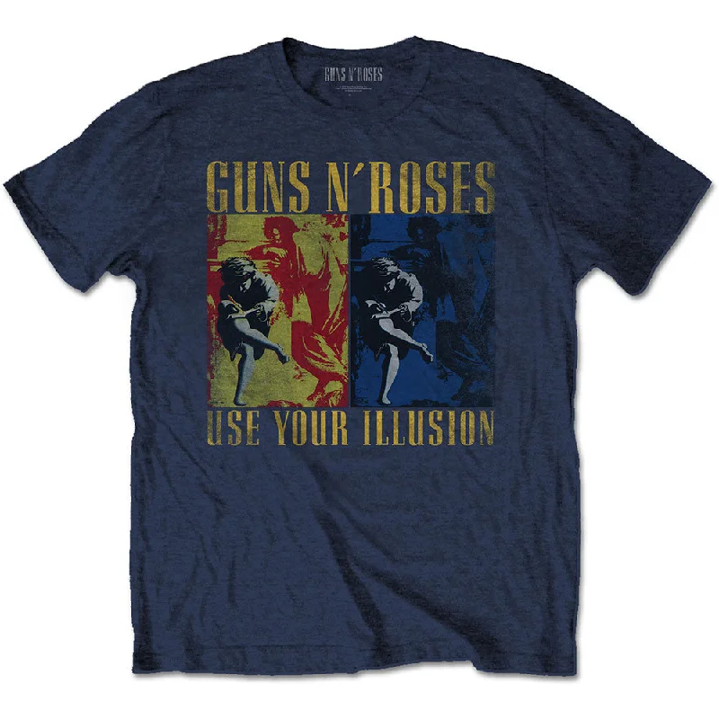 Guns N' Roses | Official Band T-Shirt | Use Your Illusion Navy Front Pockets Side Pockets Patch Pockets