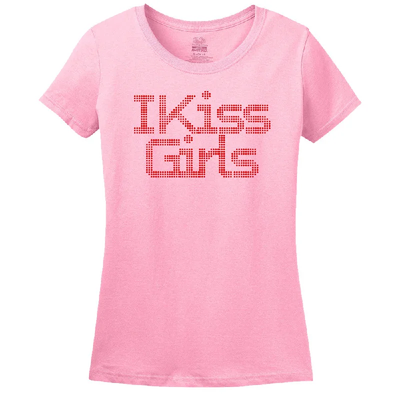 I Kiss Girls T-Shirt Mesh Canvas Denim