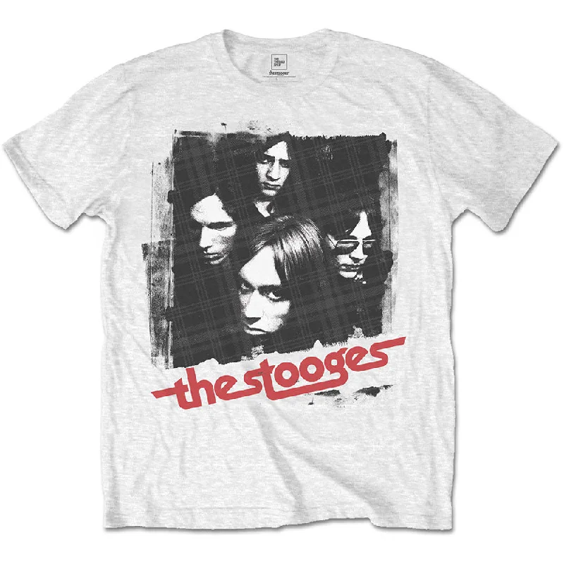 Iggy & The Stooges | Official Band T-Shirt | Four Faces Denim Fabric Leather Fabric Suede Fabric