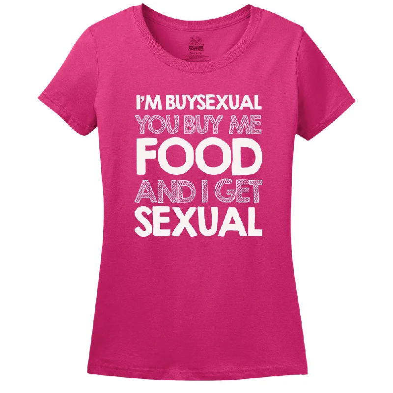 I'M Buysexual You Buy Me Food And I Get Sexual T-Shirt Embroidered Appliqued Beaded