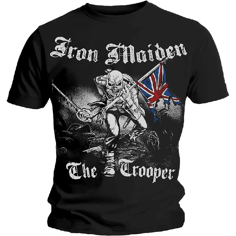 Iron Maiden | Official Band T-Shirt | Sketched Trooper (Back Print) Thin T-Shirt Open Front Quick Dry