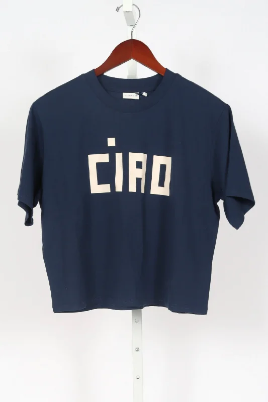 Le Carré Tee - Navy w/ Cream Block Ciao Terry Blend Velvet Blend Canvas Blend