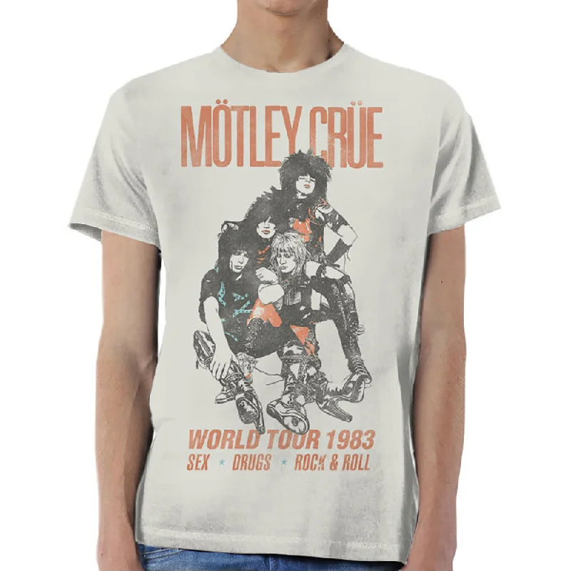 Motley Crue | Official Band T-Shirt | World Tour Vintage Collared Crew Neck Turtle Neck