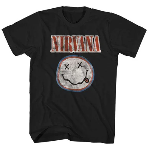 Nirvana | Official Band T-Shirt | Distressed Logo Rayon Fabric Velvet Fabric Corduroy Fabric