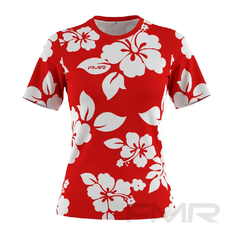 FMR Hawaiian Women's Performance T-Shirt Thin T-Shirt Open Front Quick Dry