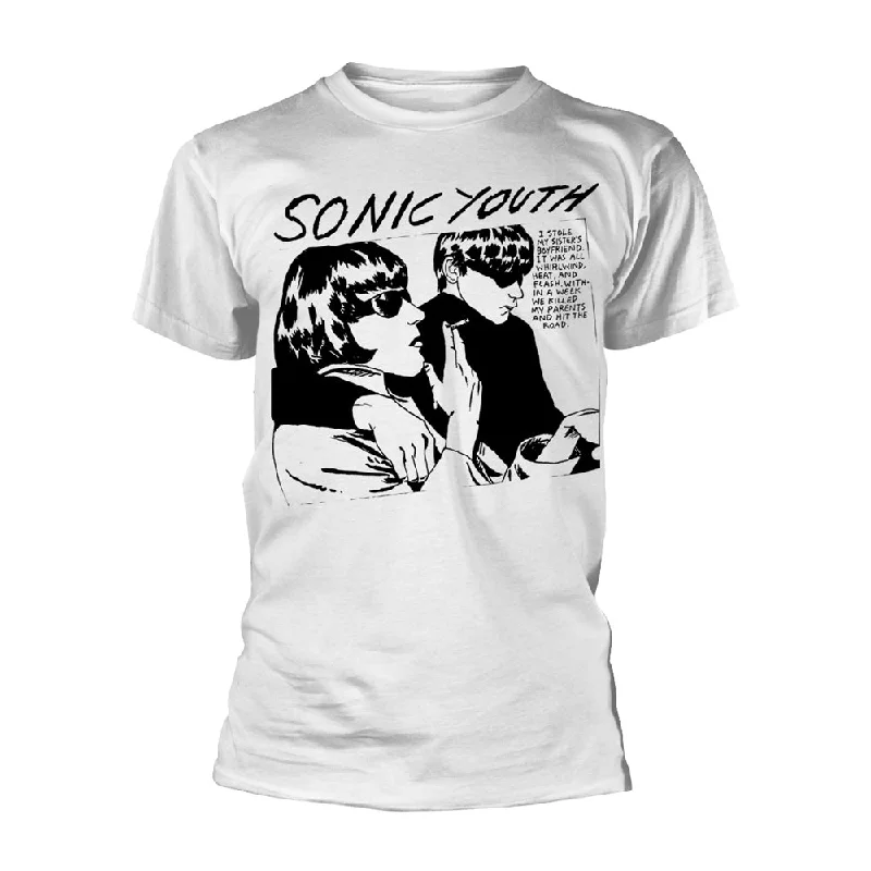 Sonic Youth | Official Band T-shirt | Goo Album Cover (white) Graphic T-Shirt Round Neck Polyester