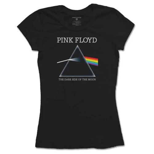 Pink Floyd Ladies Fashion T-Shirt: Dark Side of the Moon Iron Safe Non-Iron Wrinkle Free