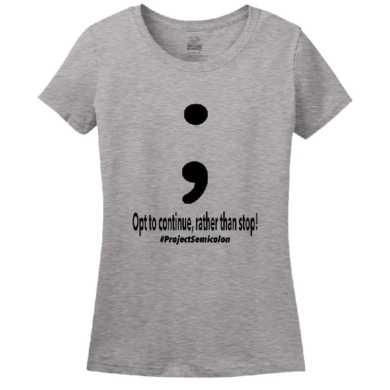 Project Semicolon Inspired Women's T-Shirt Nylon Fabric Polyester Fabric Spandex Fabric