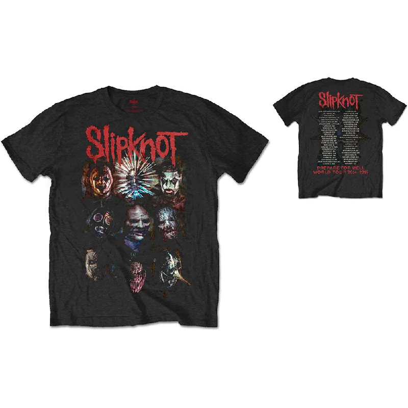 Slipknot | Official Band T-Shirt | Prepare for Hell 2014-2015 Tour (Back Print) Rayon Velvet Corduroy