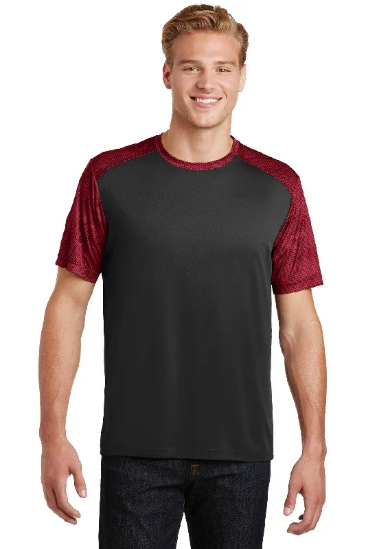 Sport-Tek CamoHex Colorblock Tee. ST371 Asymmetrical Pockets Print