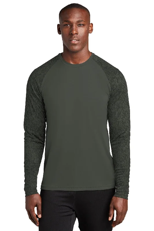 Sport-Tek  Long Sleeve Digi Camo Tee. ST460LS Faux Fur Fabric Real Fur Fabric Shearling Fabric