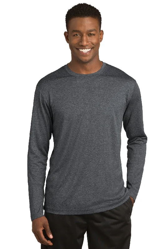 Sport-Tek Long Sleeve Heather Contender Tee. ST360LS Print Jacquard Patchwork