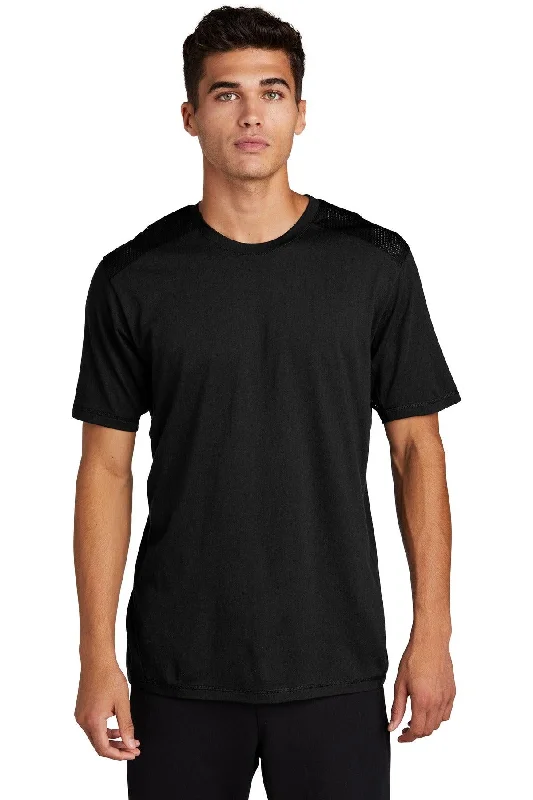 Sport-Tek  PosiCharge  Tri-Blend Wicking Draft Tee. ST410 Ribbed Striped Patterned