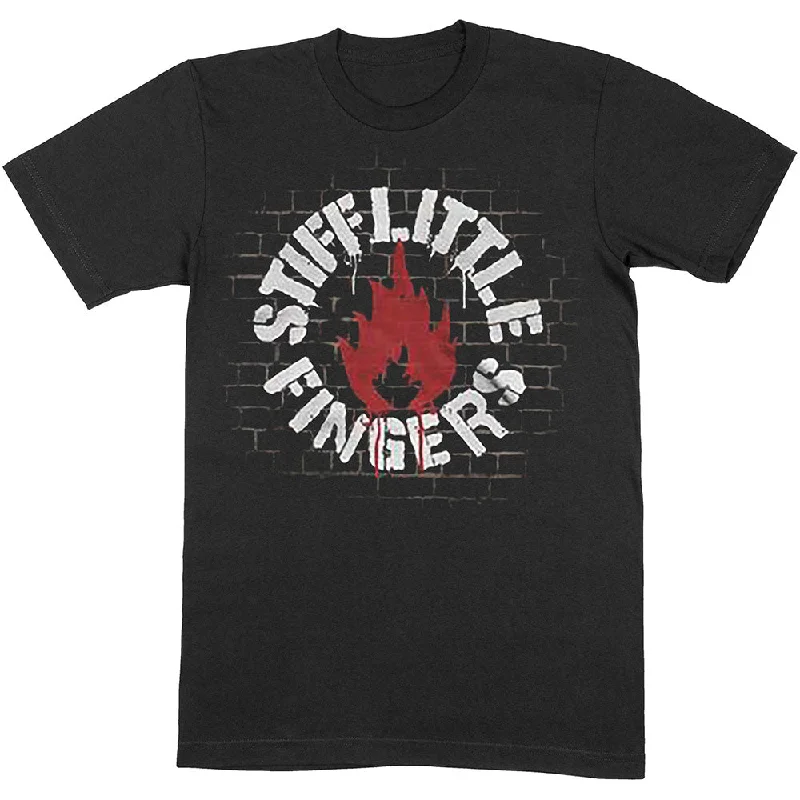 Stiff Little Fingers | Official Band T-Shirt | Wall Striped Floral Plaid