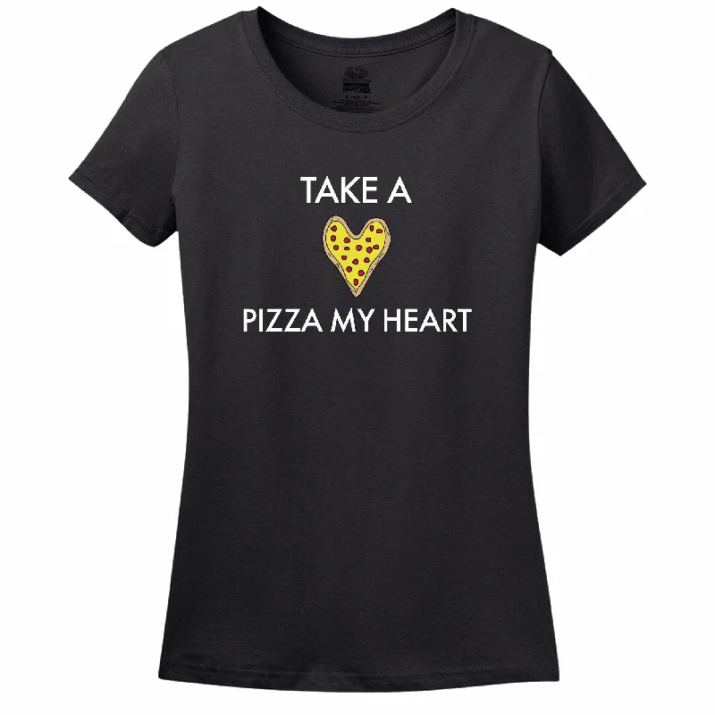 Take A Pizza My Heart Women's T-Shirt Striped Floral Plaid