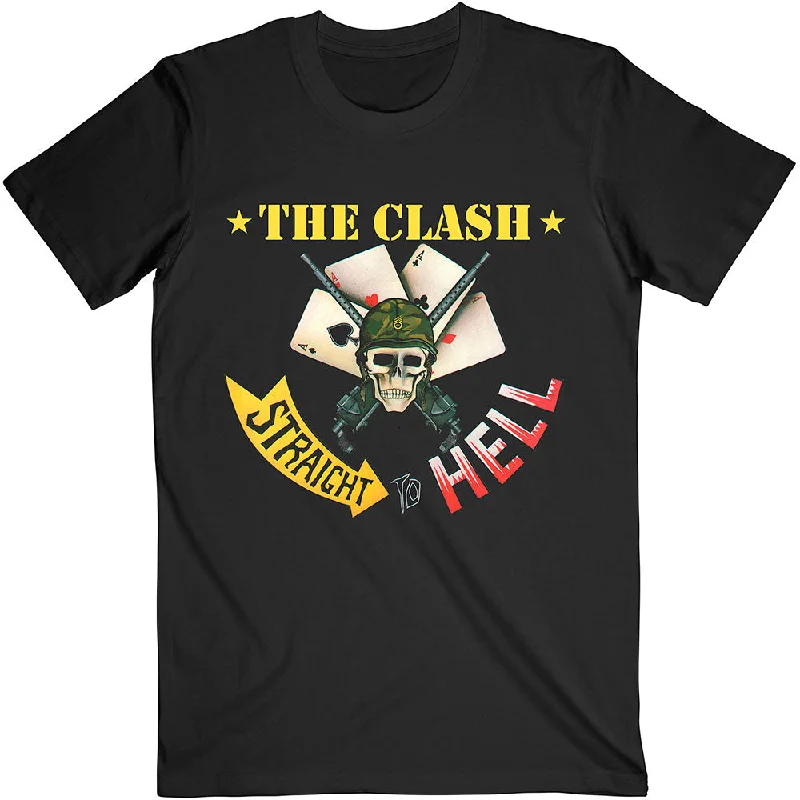 The Clash | Official Band T-Shirt | Straight To Hell Single Mesh Canvas Denim